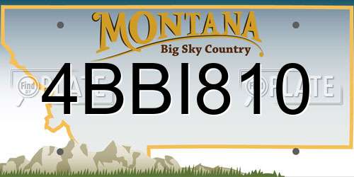 4BBI810 Montana License Plate