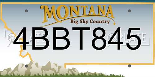 4BBT845 Montana License Plate
