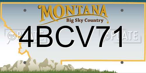 4BCV71 Montana License Plate
