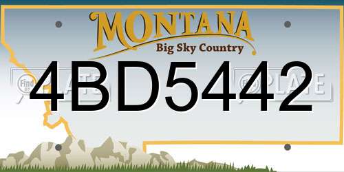 4BD5442 Montana License Plate