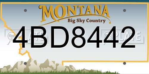 4BD8442 Montana License Plate