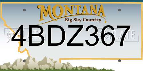4BDZ367 Montana License Plate
