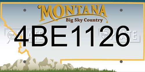 4BE1126 Montana License Plate