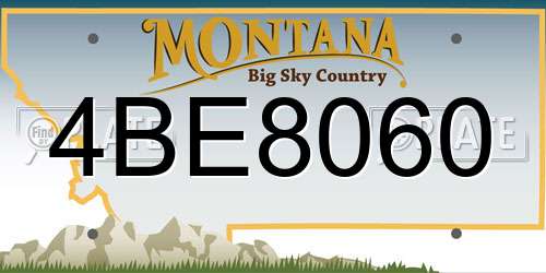 4BE8060 Montana License Plate