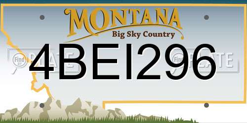 4BEI296 Montana License Plate