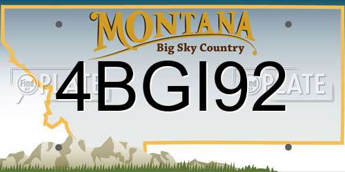 4BGI92 Montana License Plate
