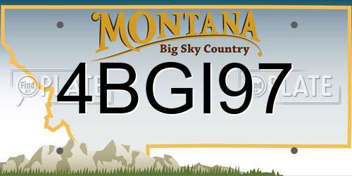 4BGI97 Montana License Plate