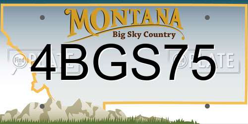 4BGS75 Montana License Plate
