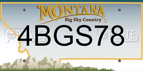 4BGS78 Montana License Plate