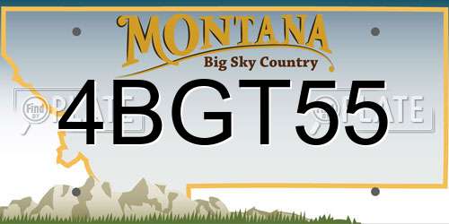 4BGT55 Montana License Plate