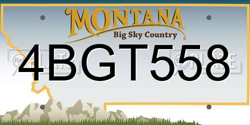 4BGT558 Montana License Plate