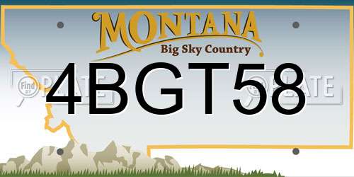 4BGT58 Montana License Plate