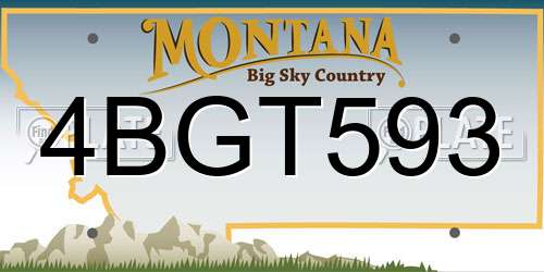 4BGT593 Montana License Plate