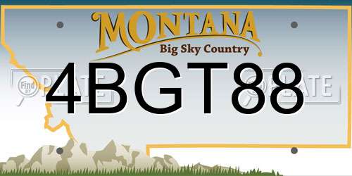 4BGT88 Montana License Plate