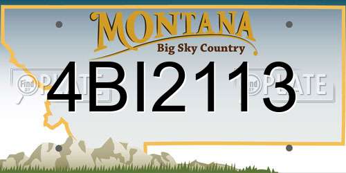 4BI2113 Montana License Plate