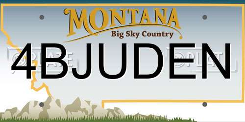 4BJUDEN Montana License Plate