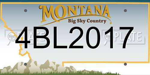 4BL2017 Montana License Plate