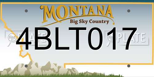 4BLT017 Montana License Plate