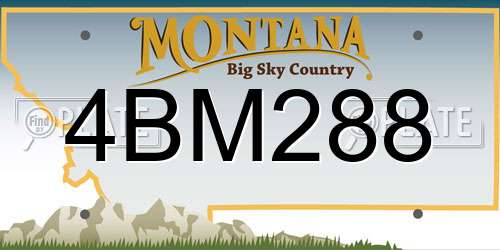 4BM288 Montana License Plate