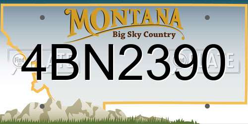4BN2390 Montana License Plate