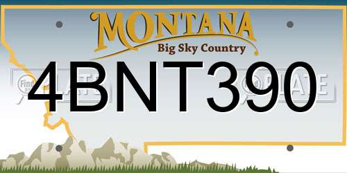 4BNT390 Montana License Plate