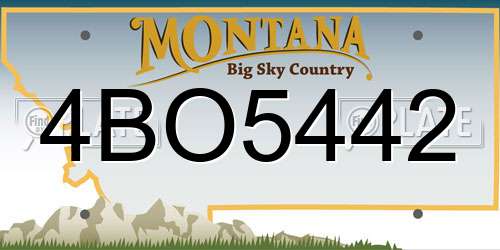 4BO5442 Montana License Plate