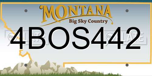 4BOS442 Montana License Plate