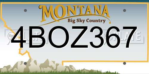 4BOZ367 Montana License Plate