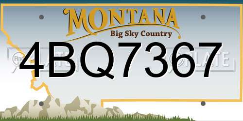 4BQ7367 Montana License Plate