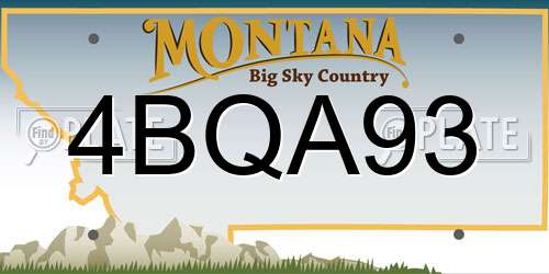 4BQA93 Montana License Plate
