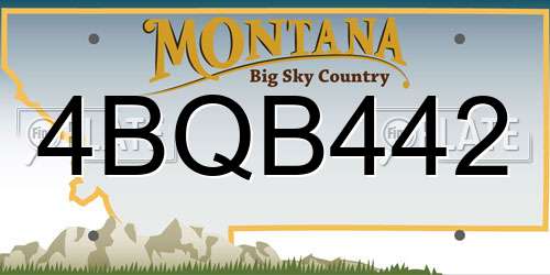 4BQB442 Montana License Plate