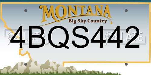 4BQS442 Montana License Plate