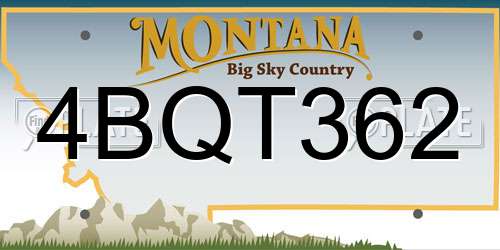 4BQT362 Montana License Plate