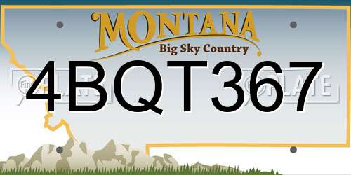 4BQT367 Montana License Plate