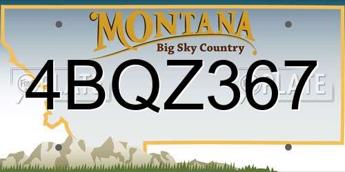 4BQZ367 Montana License Plate