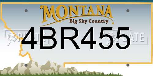 4BR455 Montana License Plate