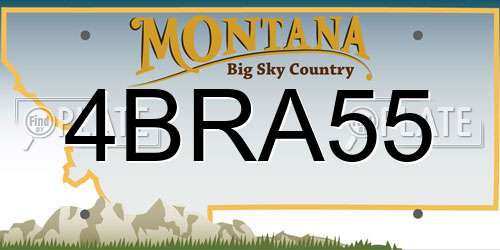 4BRA55 Montana License Plate