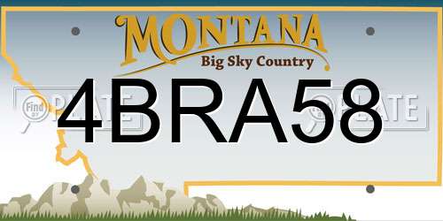 4BRA58 Montana License Plate
