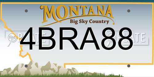 4BRA88 Montana License Plate
