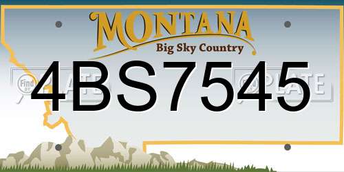 4BS7545 Montana License Plate