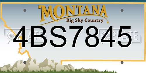 4BS7845 Montana License Plate