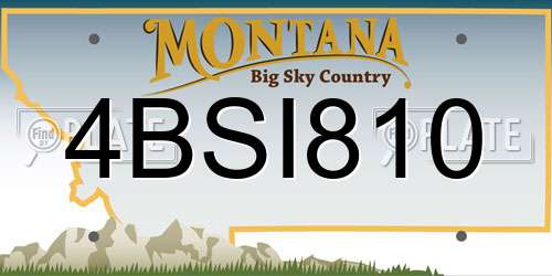 4BSI810 Montana License Plate