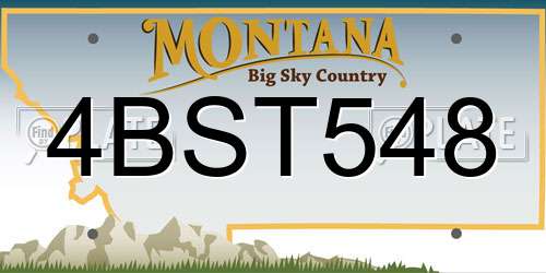 4BST548 Montana License Plate