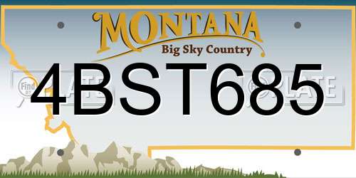 4BST685 Montana License Plate