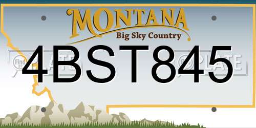 4BST845 Montana License Plate