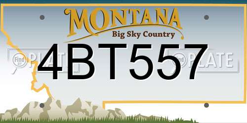 4BT557 Montana License Plate