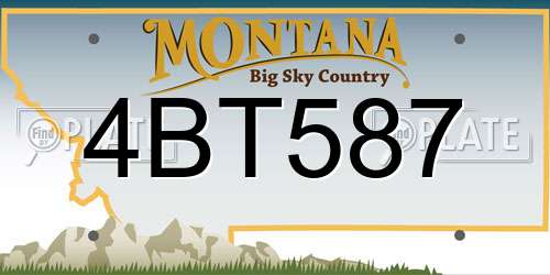 4BT587 Montana License Plate