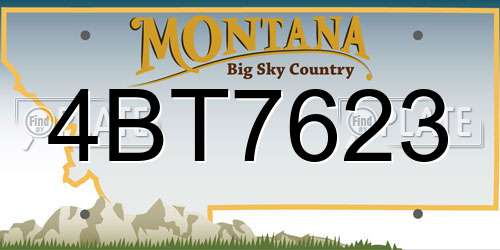 4BT7623 Montana License Plate