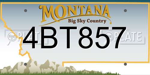 4BT857 Montana License Plate