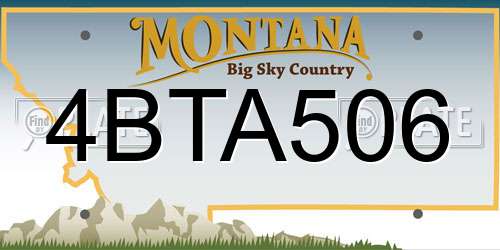 4BTA506 Montana License Plate